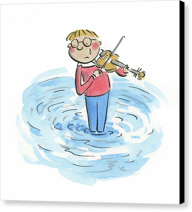 Sad Violinist - Canvas Print