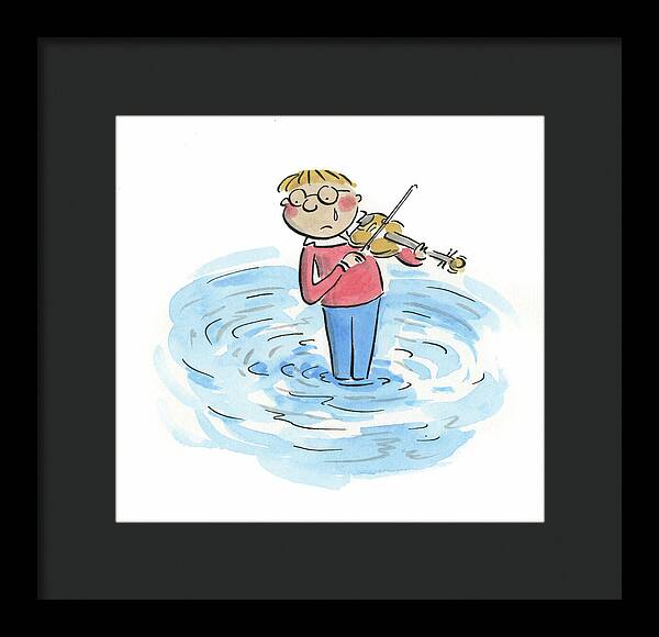 Sad Violinist - Framed Print