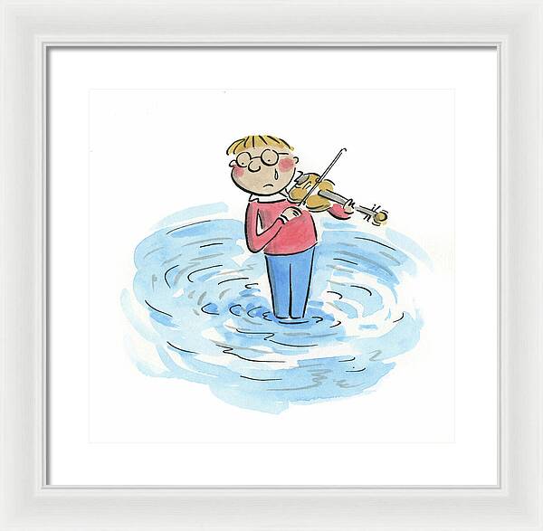 Sad Violinist - Framed Print