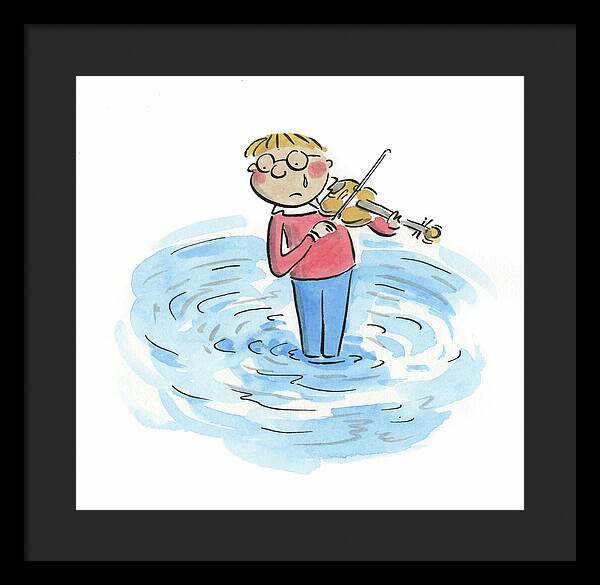 Sad Violinist - Framed Print