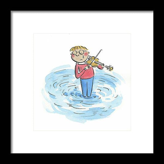 Sad Violinist - Framed Print