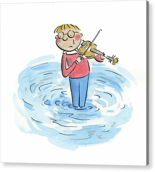 Sad Violinist - Acrylic Print