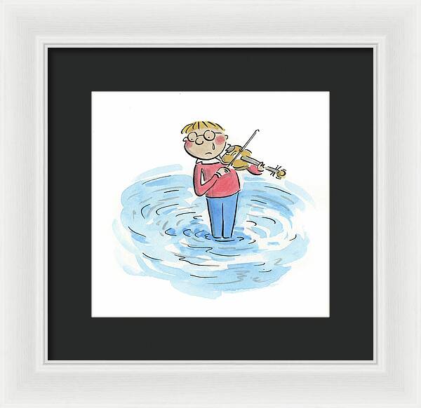 Sad Violinist - Framed Print