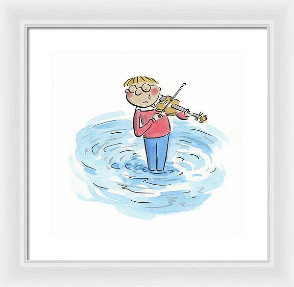 Sad Violinist - Framed Print