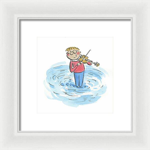 Sad Violinist - Framed Print