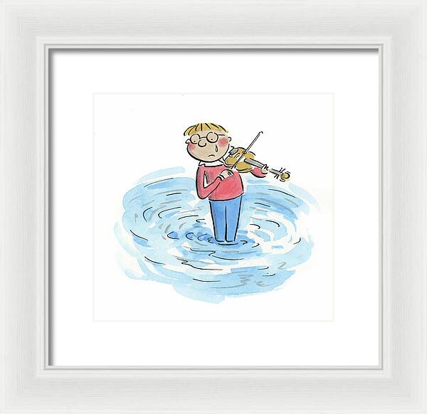 Sad Violinist - Framed Print
