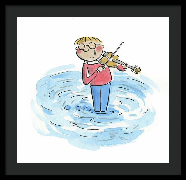 Sad Violinist - Framed Print