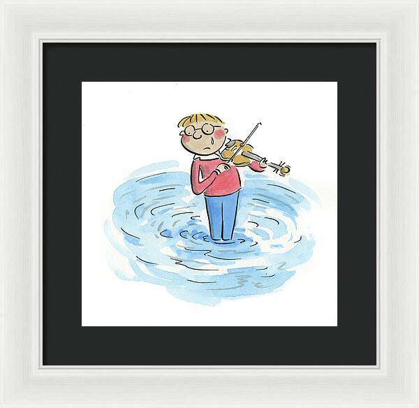 Sad Violinist - Framed Print