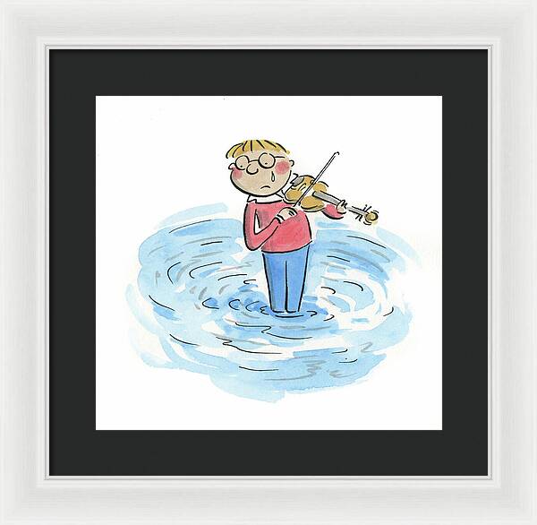 Sad Violinist - Framed Print