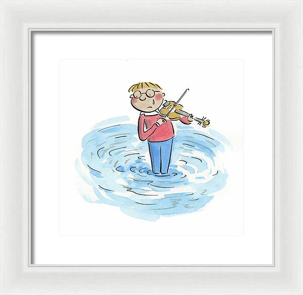 Sad Violinist - Framed Print