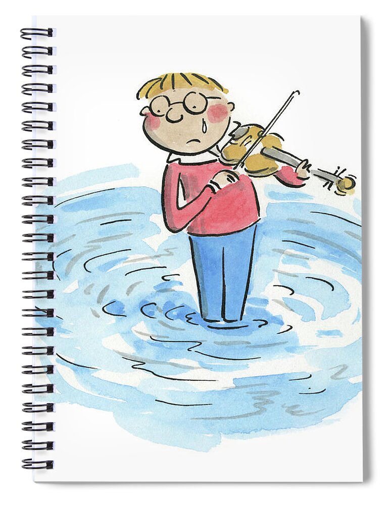 Sad Violinist - Spiral Notebook