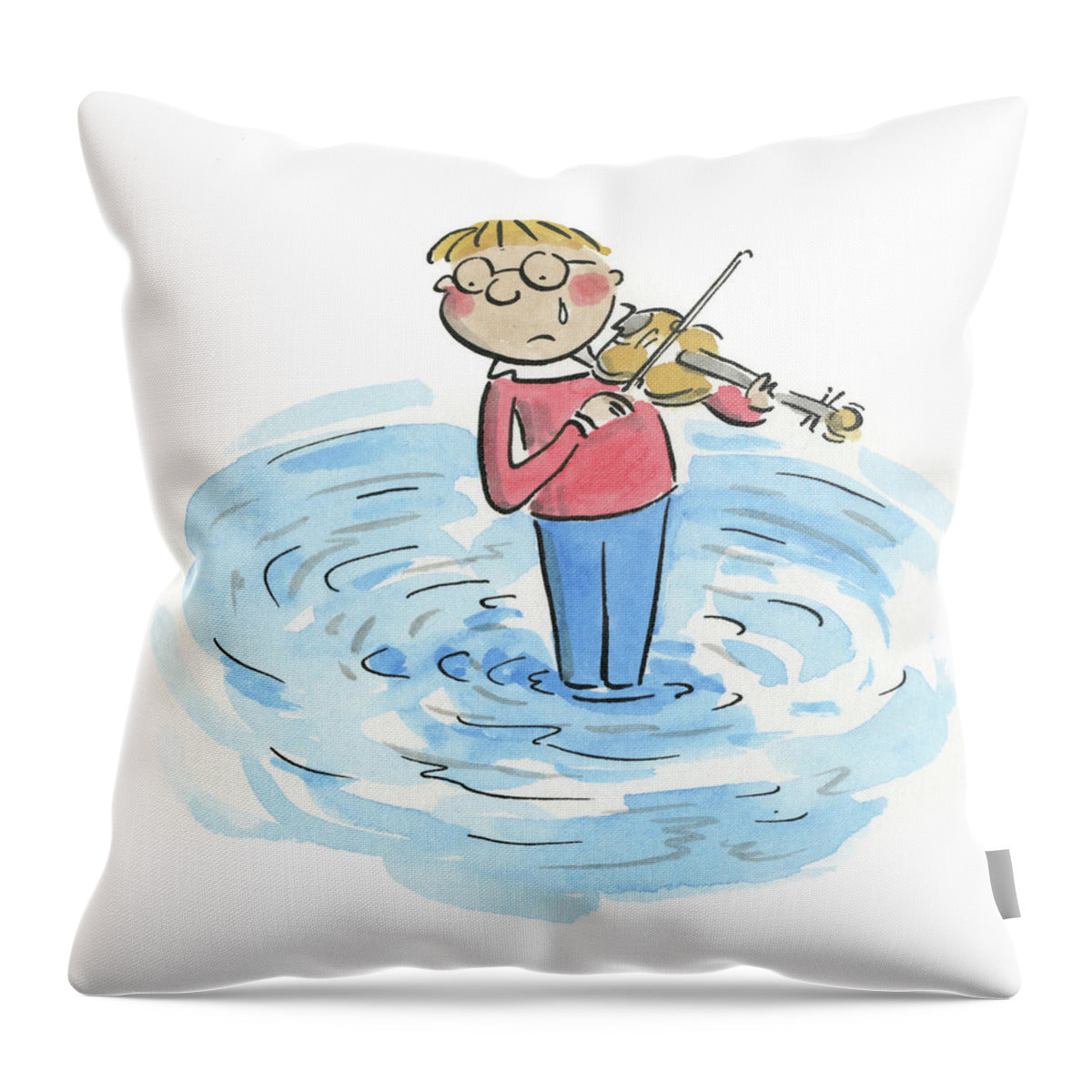 Sad Violinist - Throw Pillow