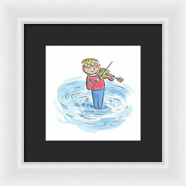 Sad Violinist - Framed Print