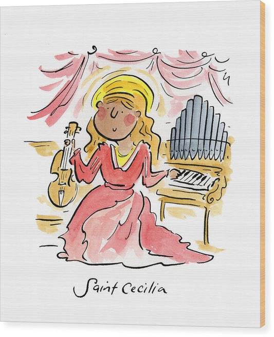 Saint Cecilia - Wood Print