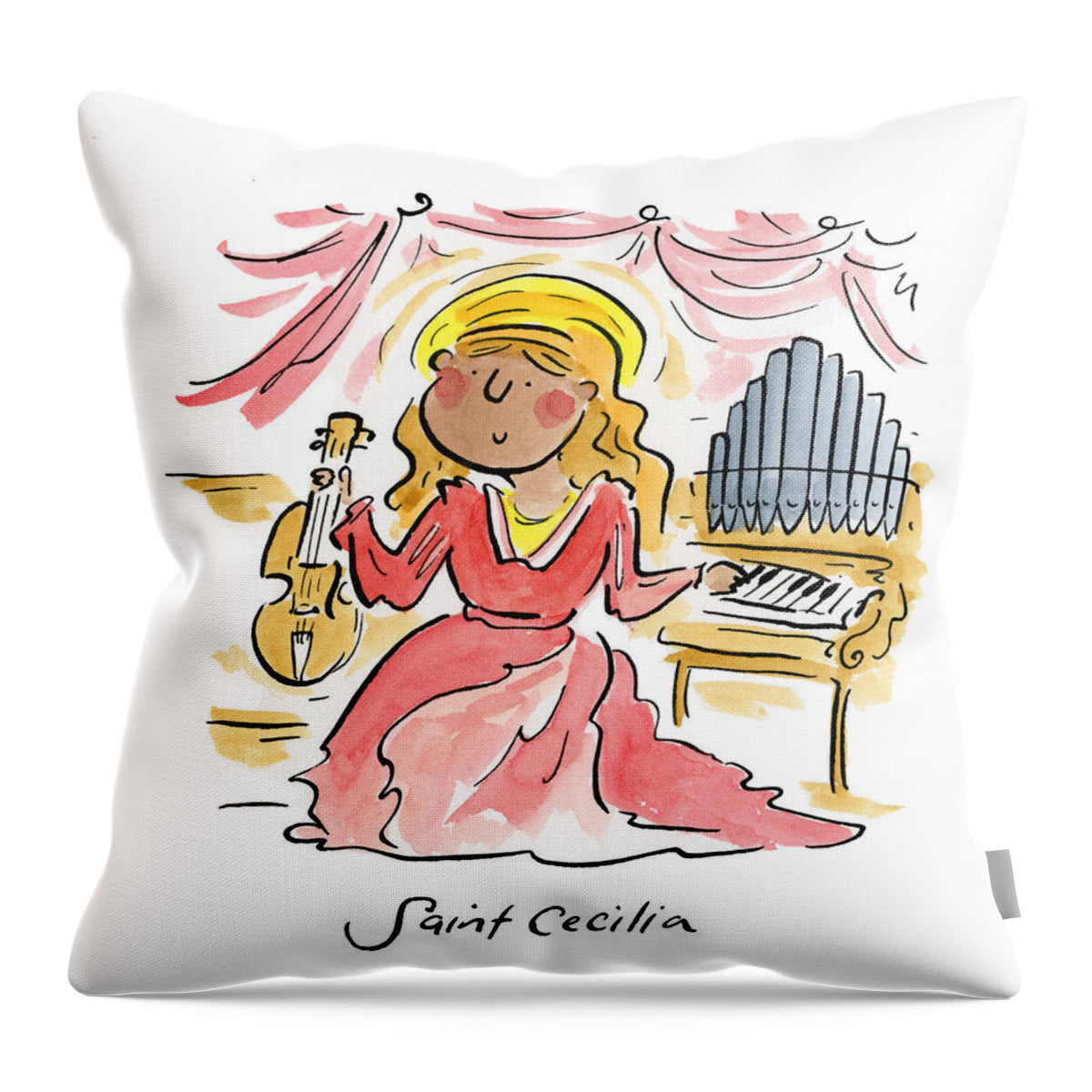 Saint Cecilia - Throw Pillow