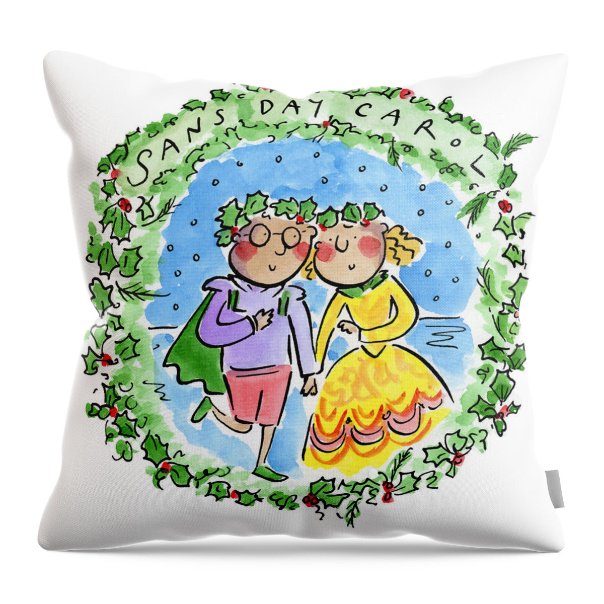 Sans Day Carol - Throw Pillow