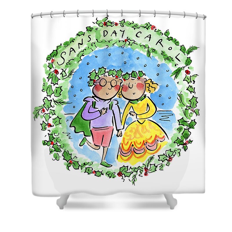 Sans Day Carol - Shower Curtain