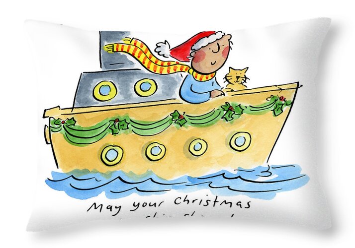 Ship Shape Christmas - Throw Pillow