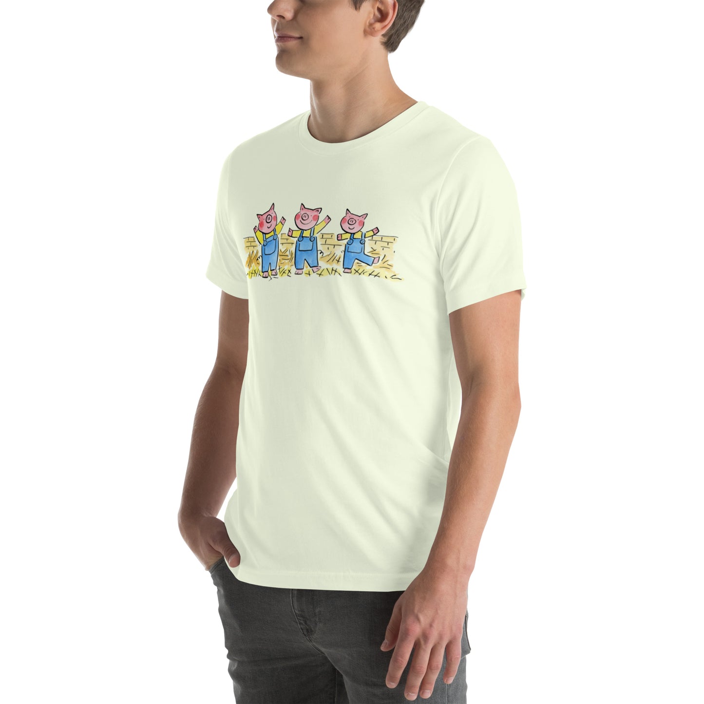 Three Little Pigs Illustration by Rosie Brooks Unisex t-shirt