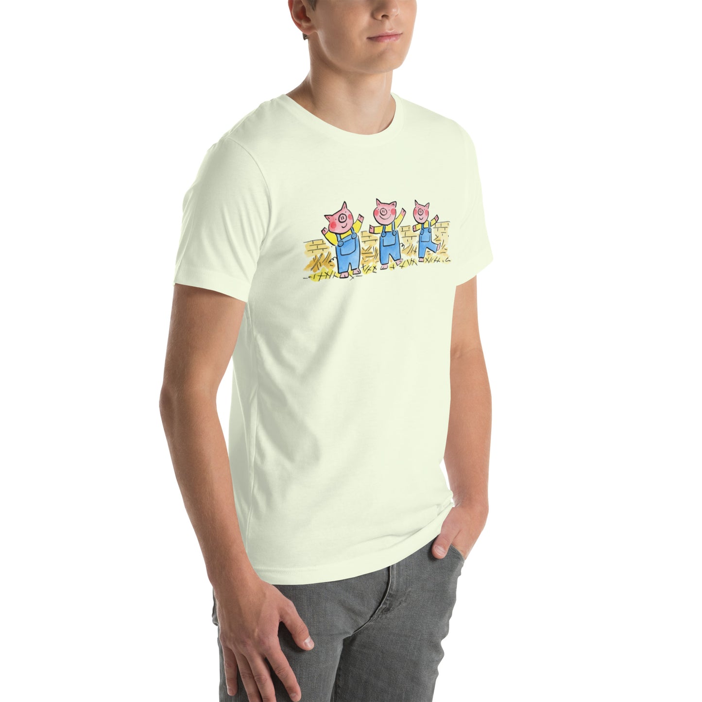 Three Little Pigs Illustration by Rosie Brooks Unisex t-shirt