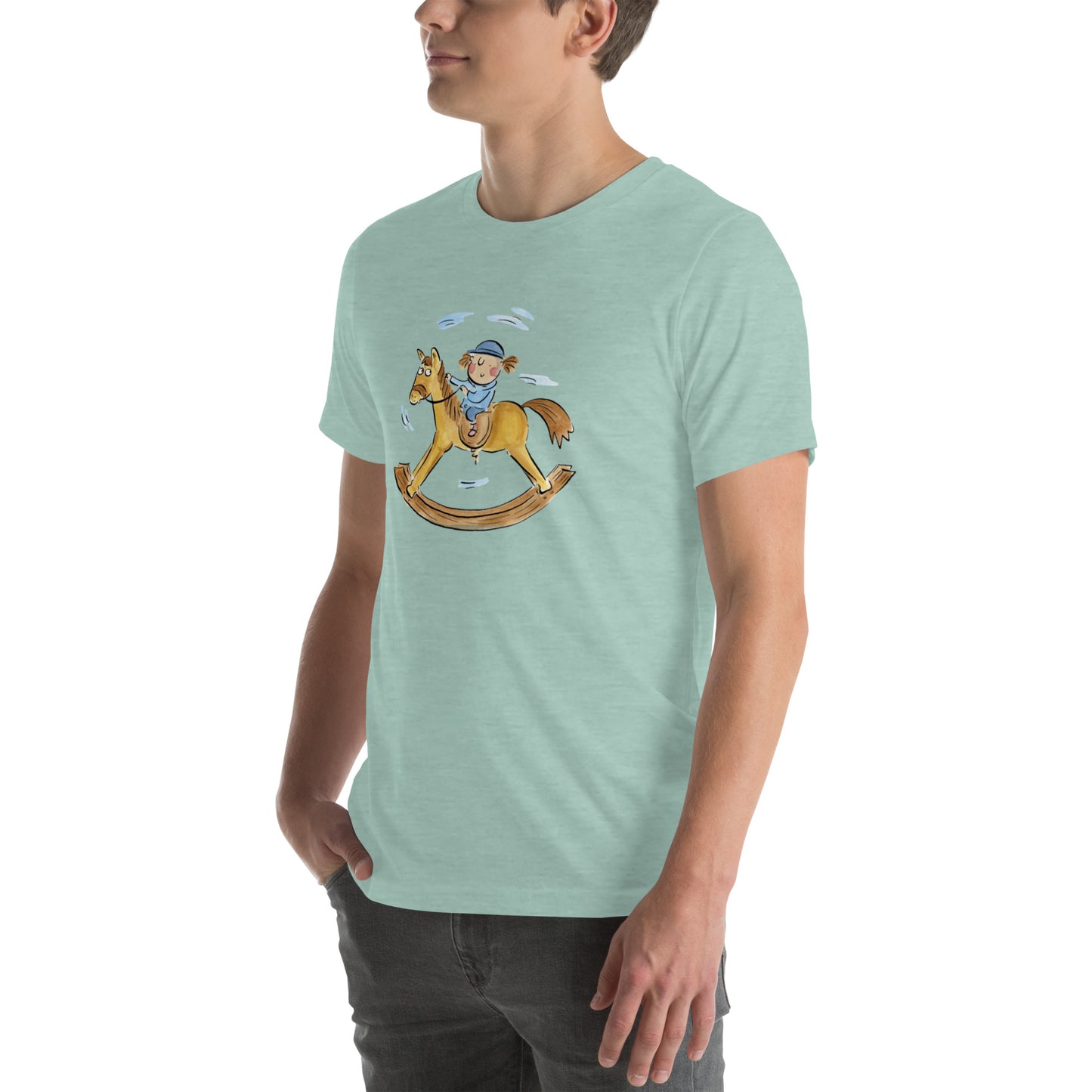 Rocking Horse Illustration by Rosie Brooks Unisex t-shirt