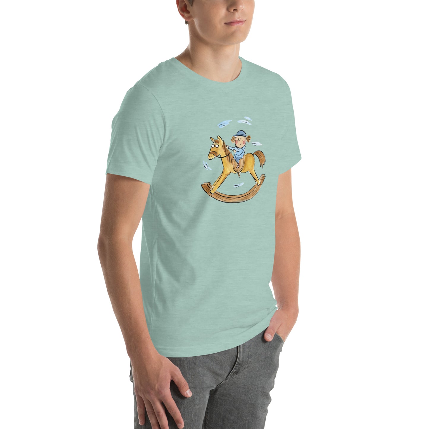 Rocking Horse Illustration by Rosie Brooks Unisex t-shirt