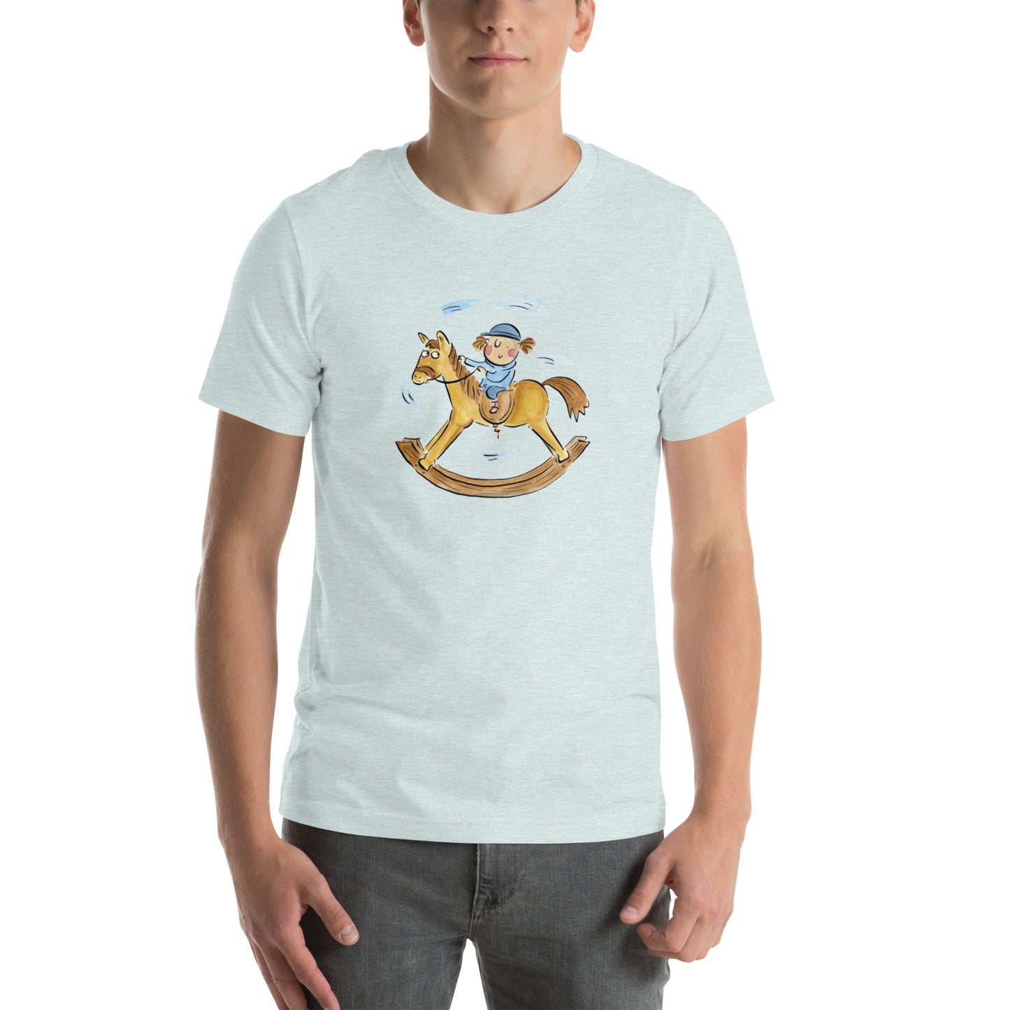 Rocking Horse Illustration by Rosie Brooks Unisex t-shirt