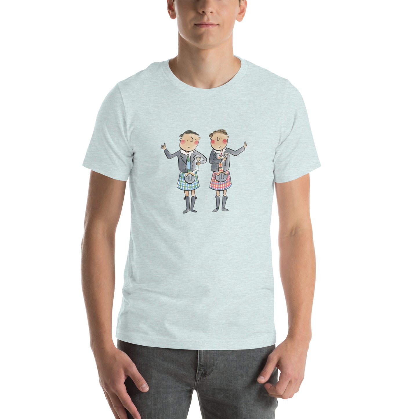 Two Kilts Illustration by Rosie Brooks Unisex t-shirt