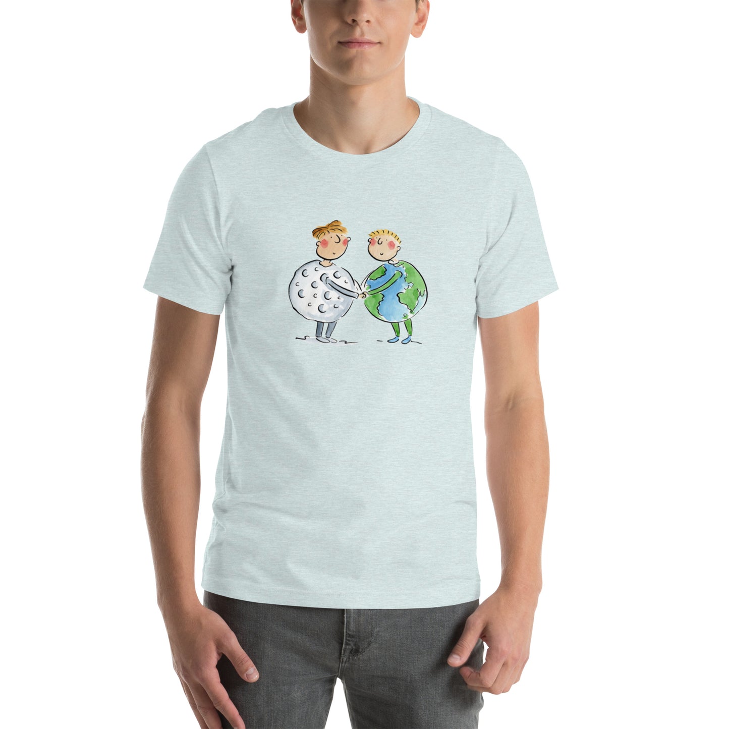 Moon and Earth  Illustration by Rosie Brooks Unisex t-shirt