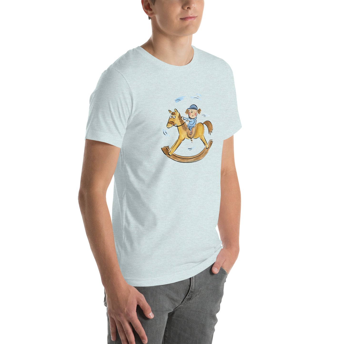 Rocking Horse Illustration by Rosie Brooks Unisex t-shirt