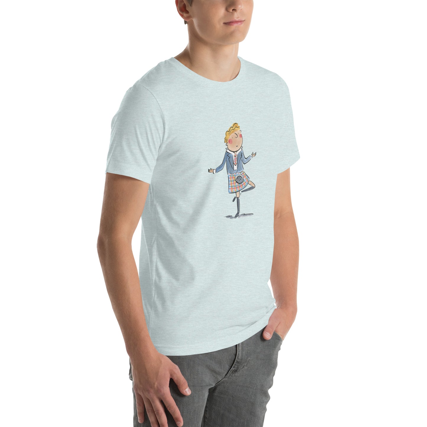 Scot in a kilt Illustration by Rosie Brooks Unisex t-shirt