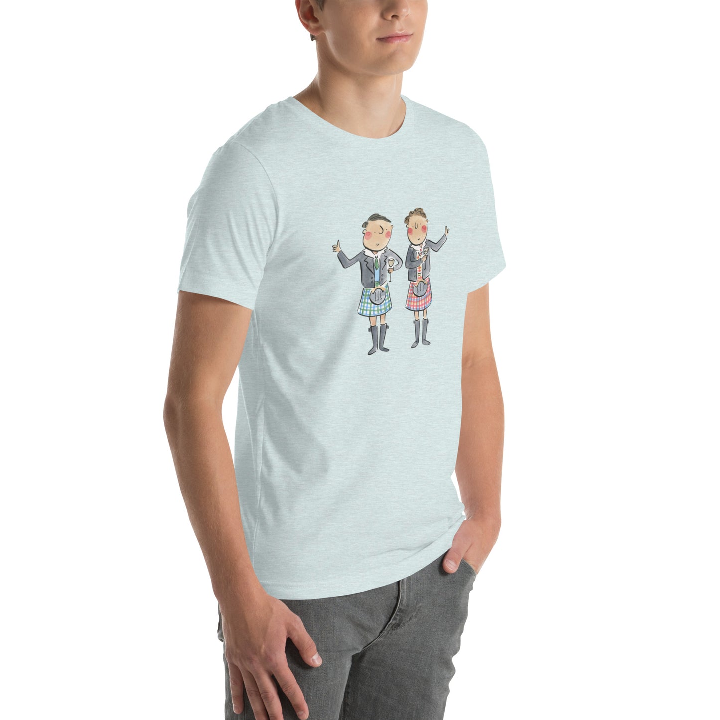 Two Kilts Illustration by Rosie Brooks Unisex t-shirt