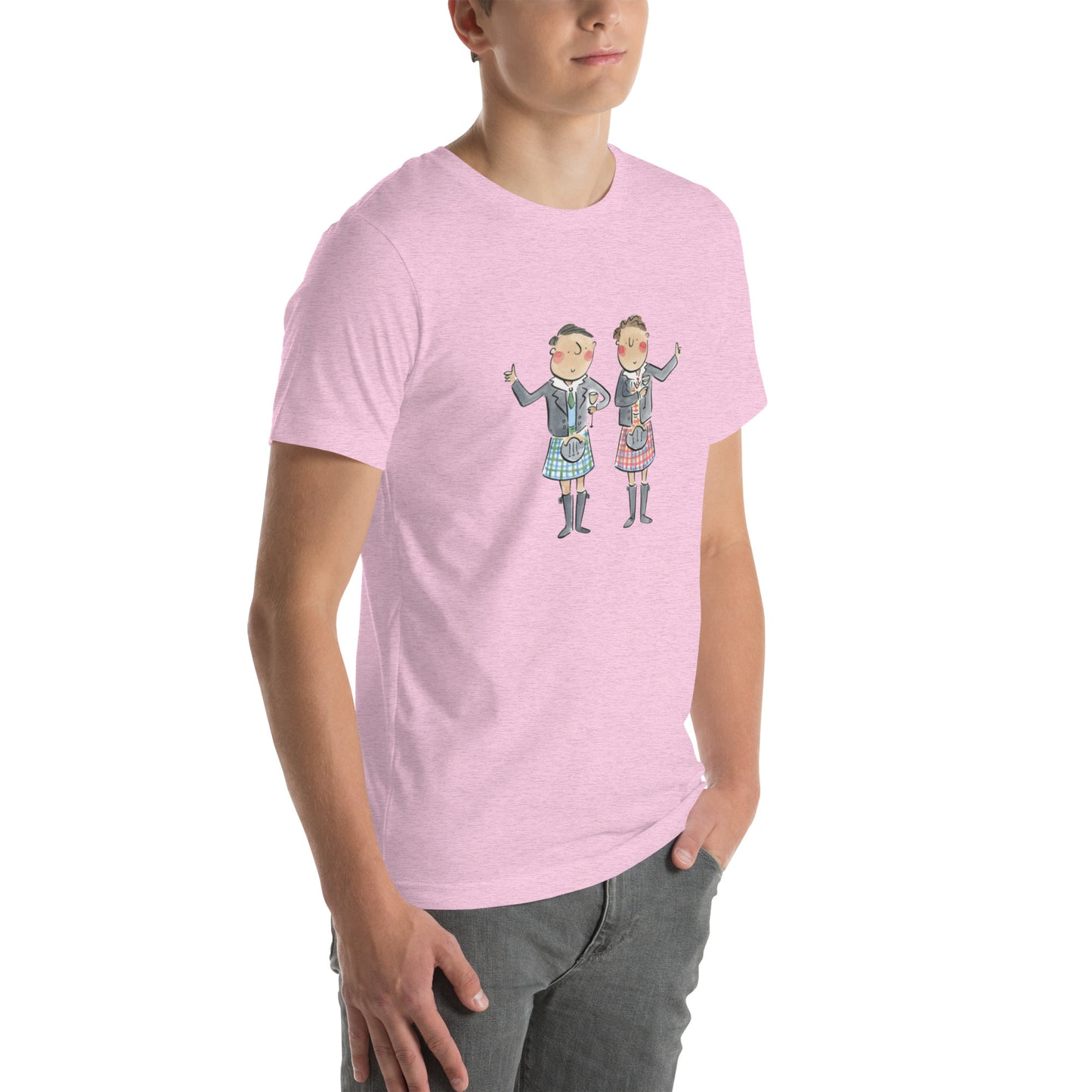 Two Kilts Illustration by Rosie Brooks Unisex t-shirt