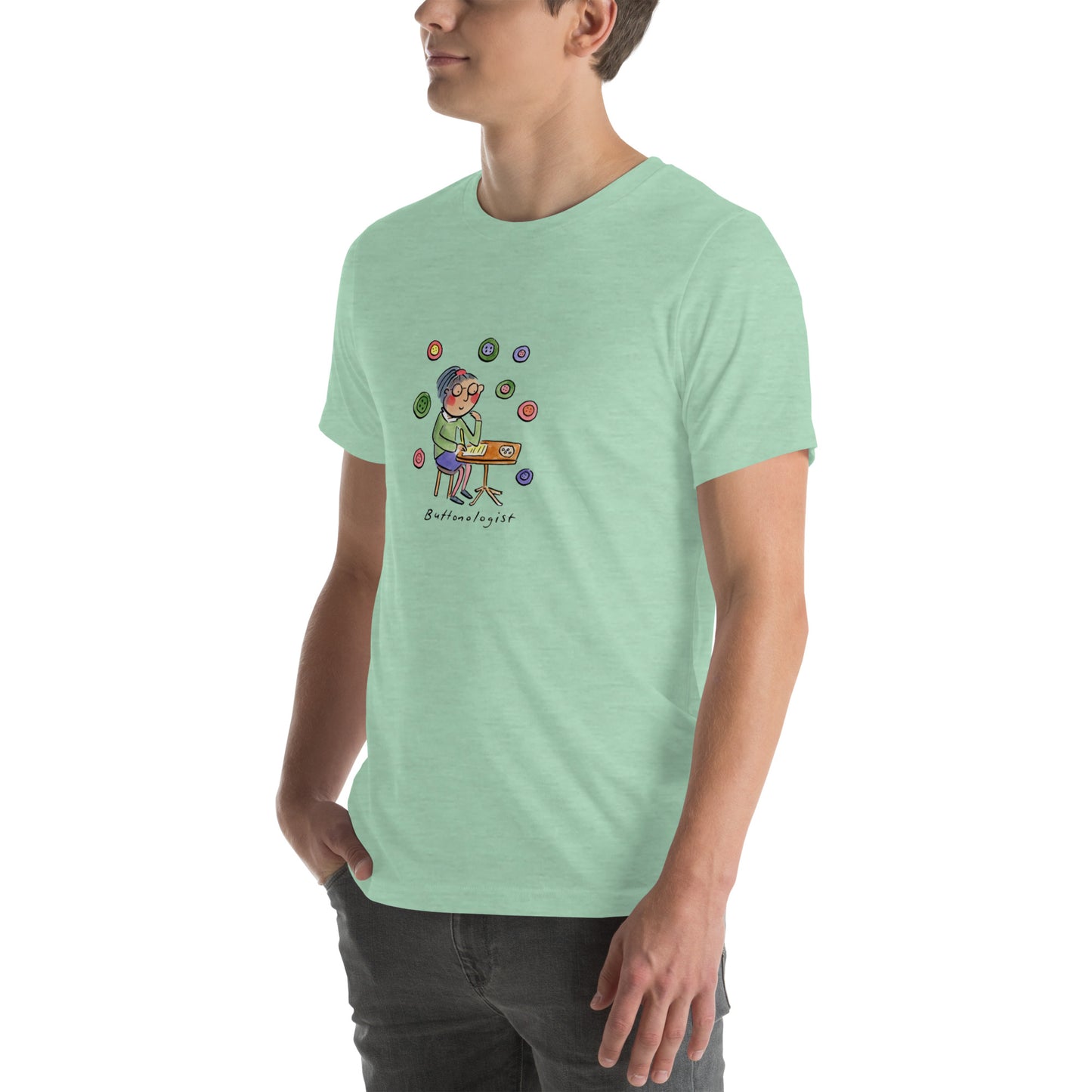 Buttonology Illustration by Rosie Brooks Unisex t-shirt