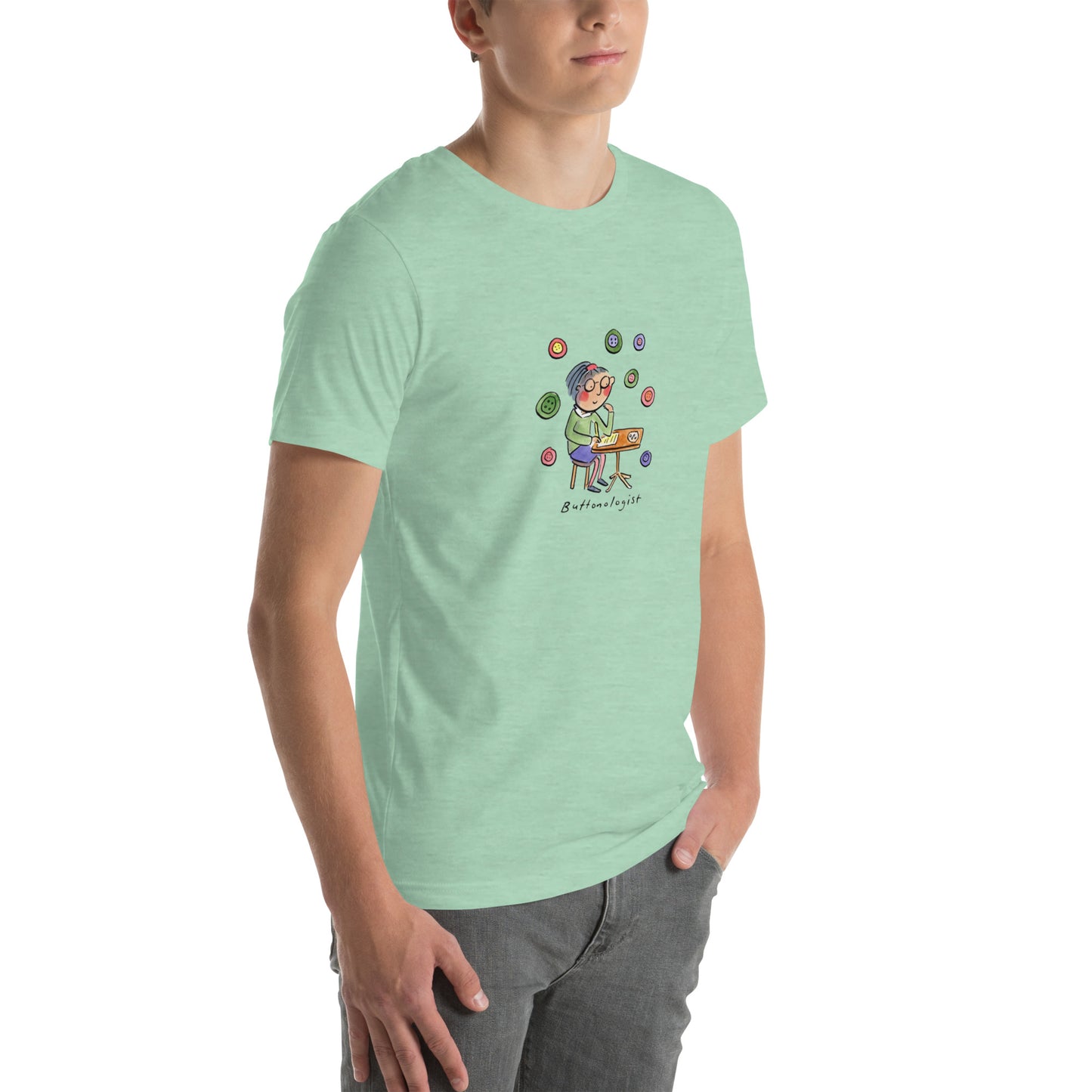 Buttonology Illustration by Rosie Brooks Unisex t-shirt