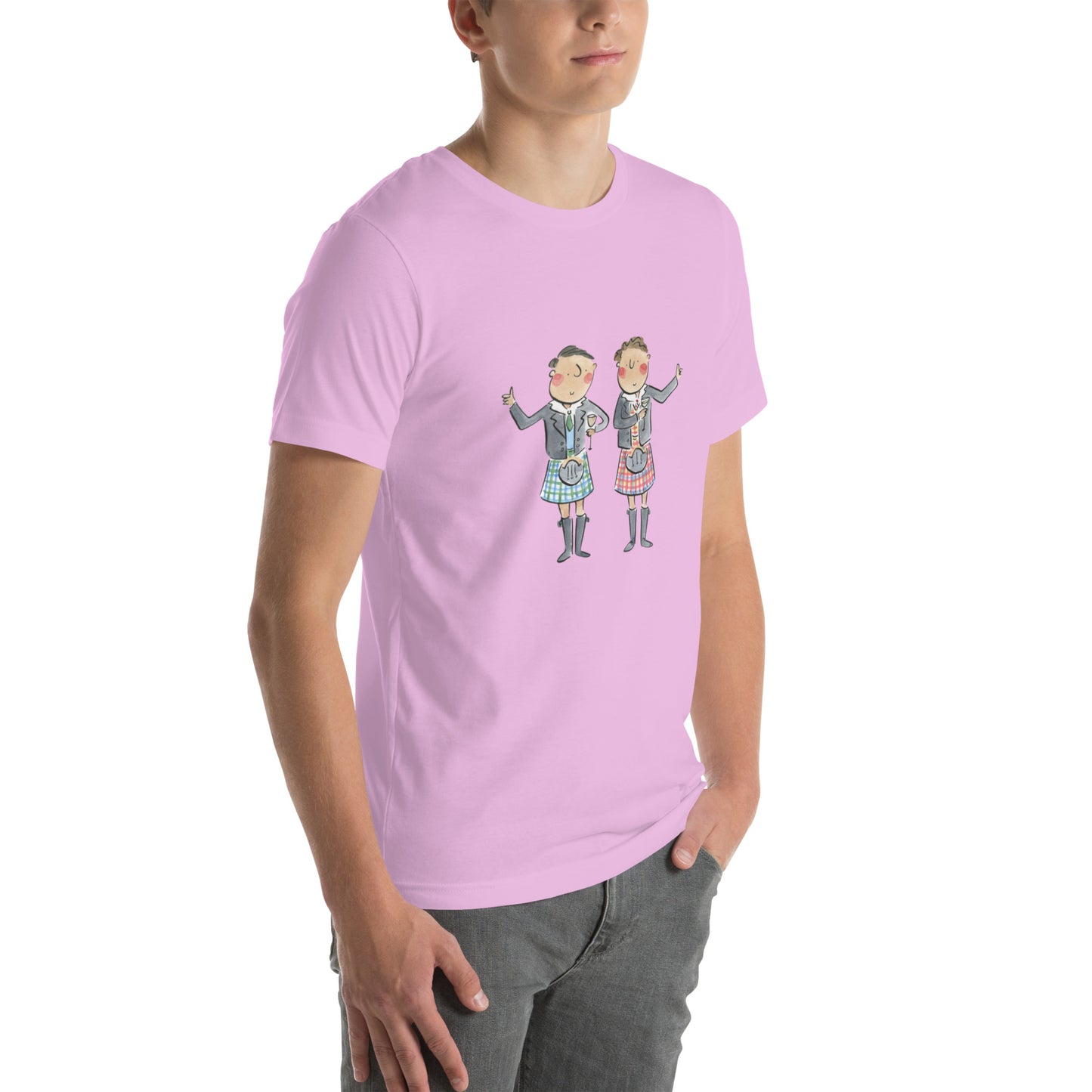 Two Kilts Illustration by Rosie Brooks Unisex t-shirt