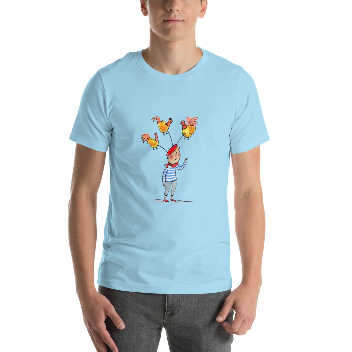 Three French Hens Illustration by Rosie Brooks Unisex t-shirt