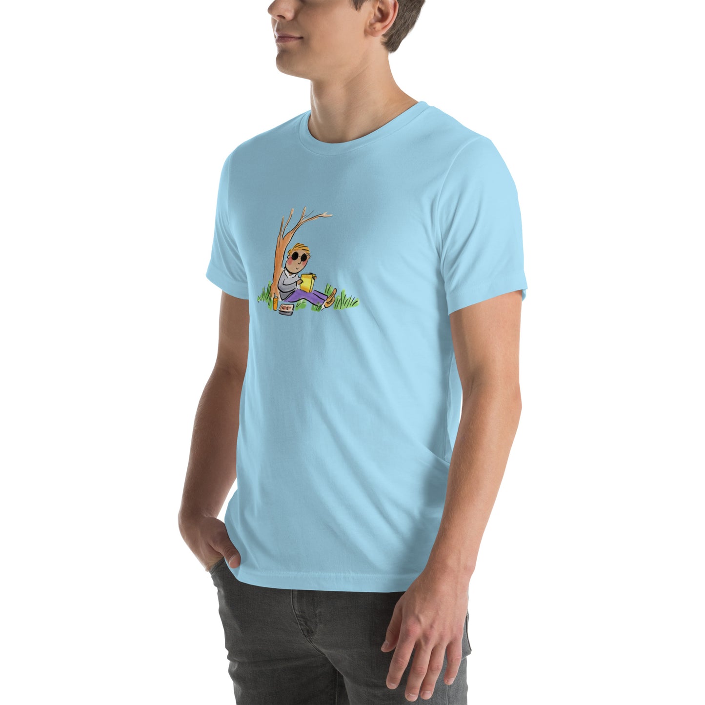 Reading under a tree Illustration by Rosie Brooks Unisex t-shirt