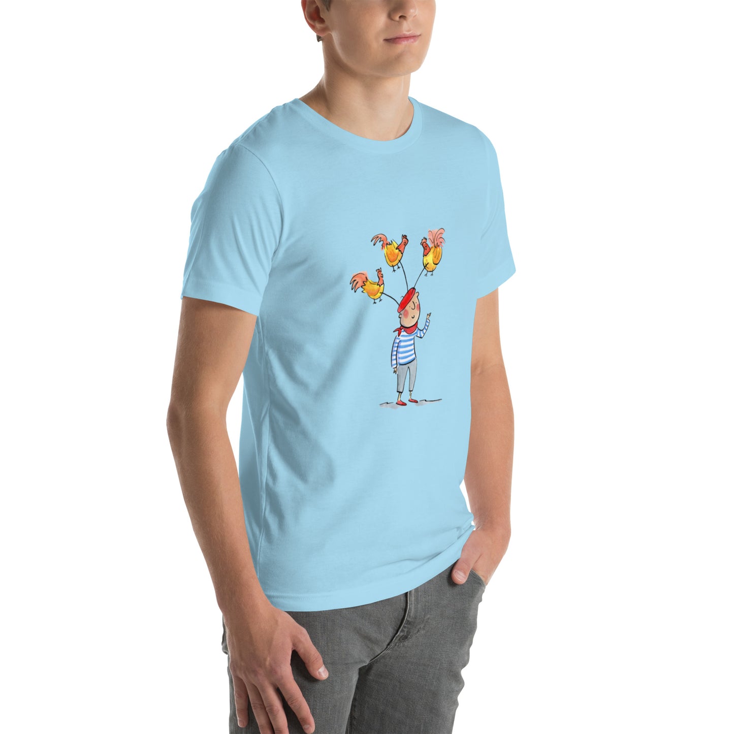 Three French Hens Illustration by Rosie Brooks Unisex t-shirt