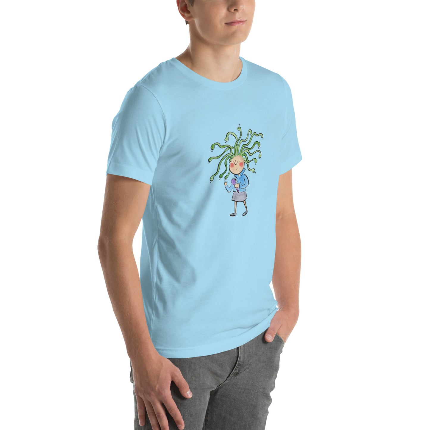 Bad Hair Day Medusa Illustration by Rosie Brooks Unisex t-shirt