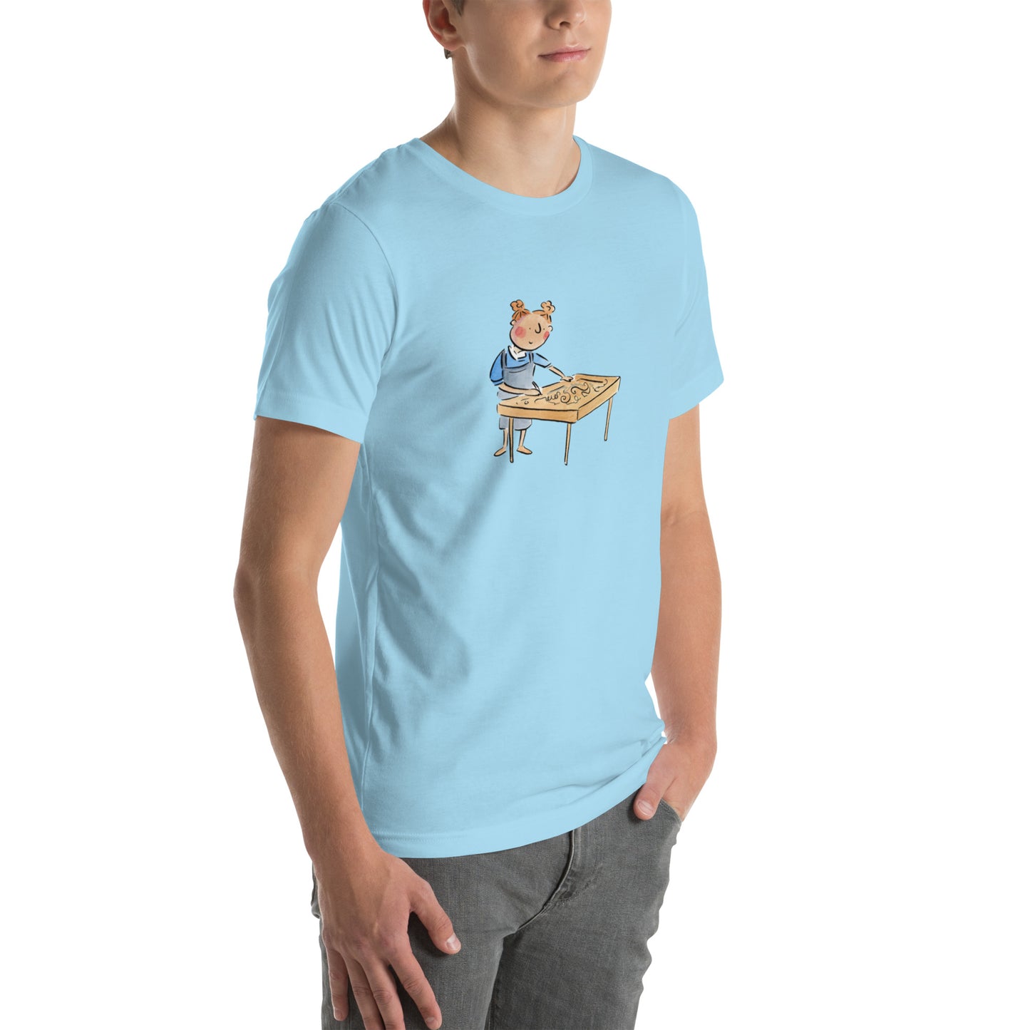 Wood carving Illustration by Rosie Brooks Unisex t-shirt