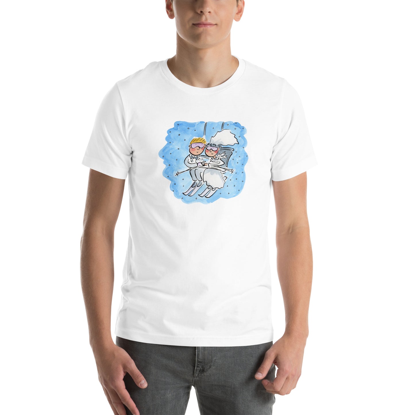 Wedding Skiers Unisex t-shirt