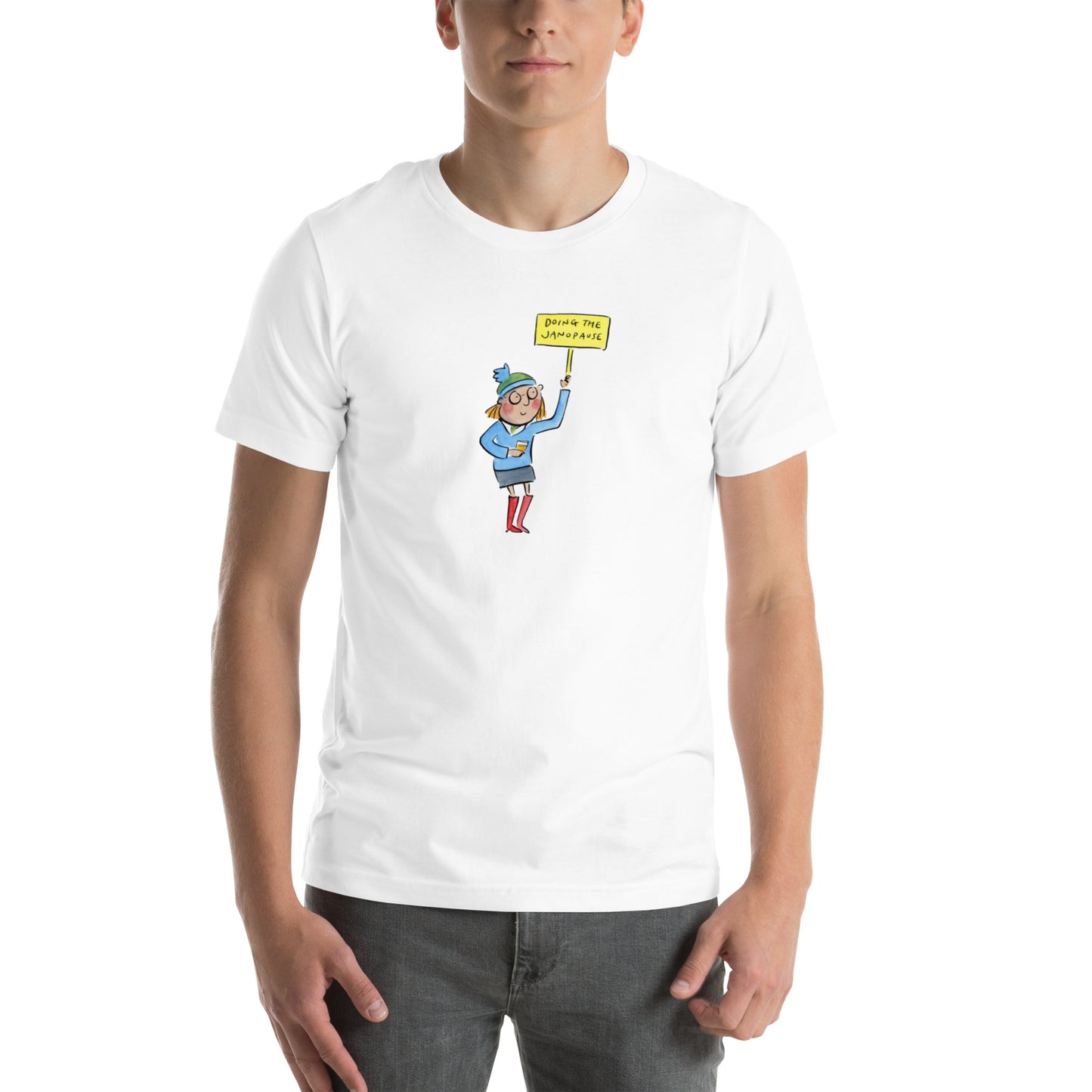 Doing the Janopause Illustration by Rosie Brooks Unisex t-shirt