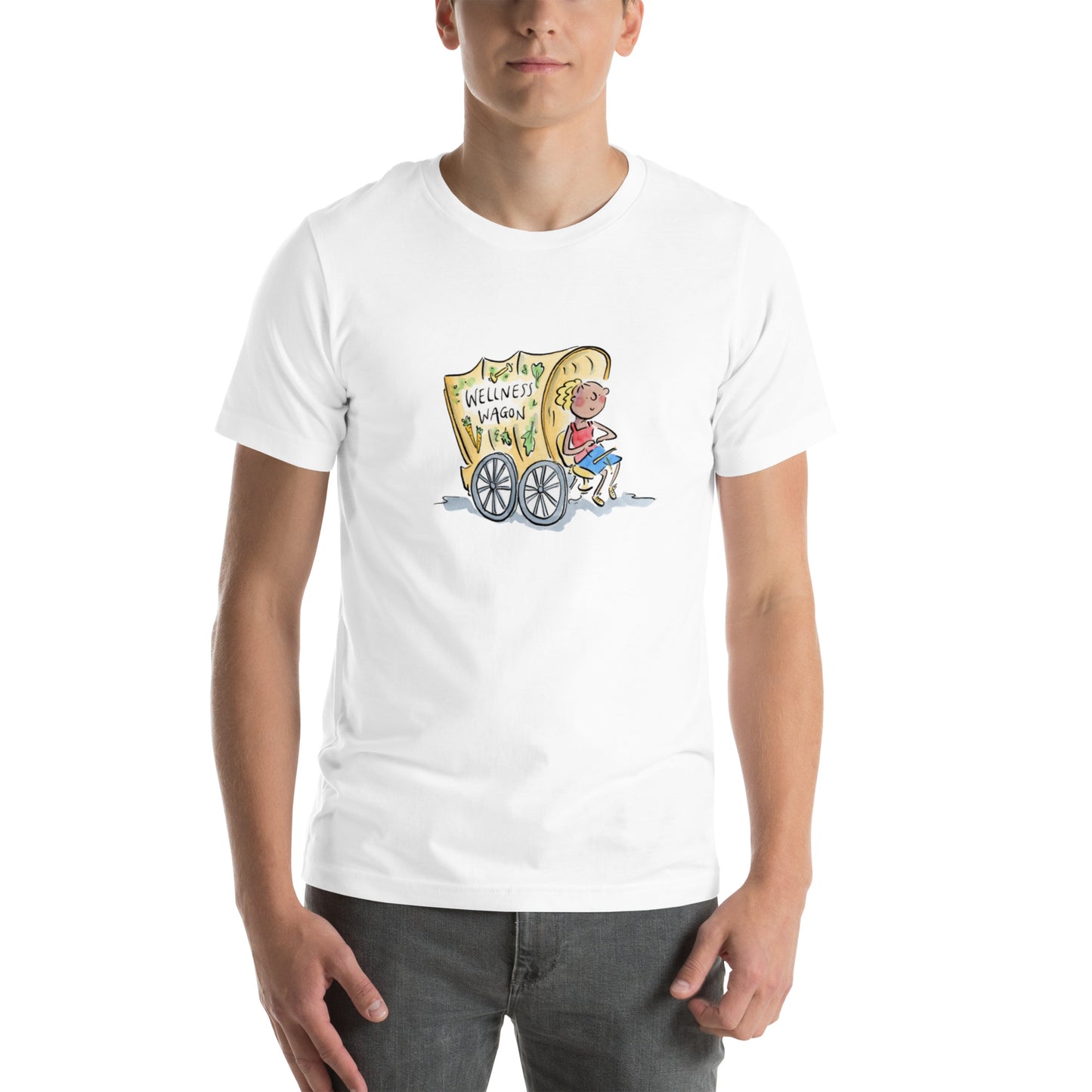 Wellness Wagon Illustration by Rosie Brooks Unisex t-shirt