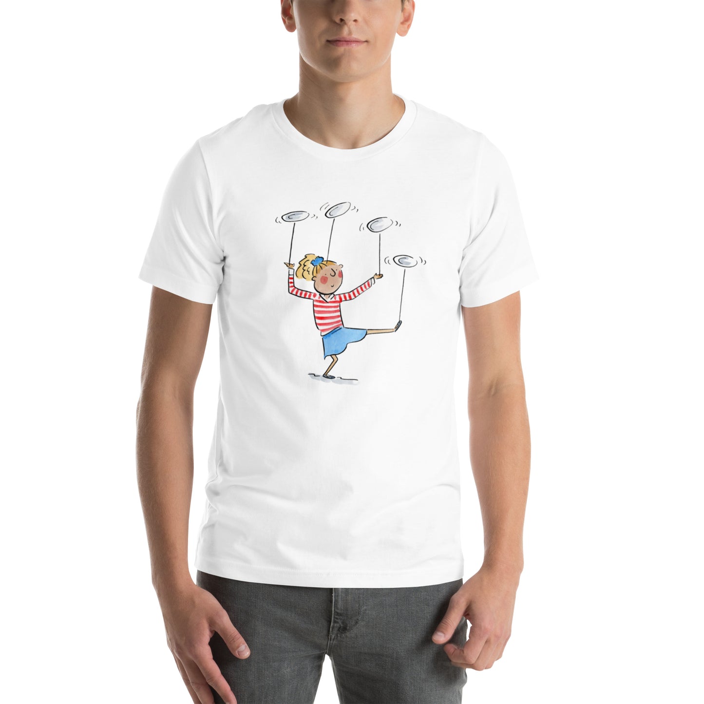 Spinning Plates Illustraton by Rosie Brooks Unisex t-shirt