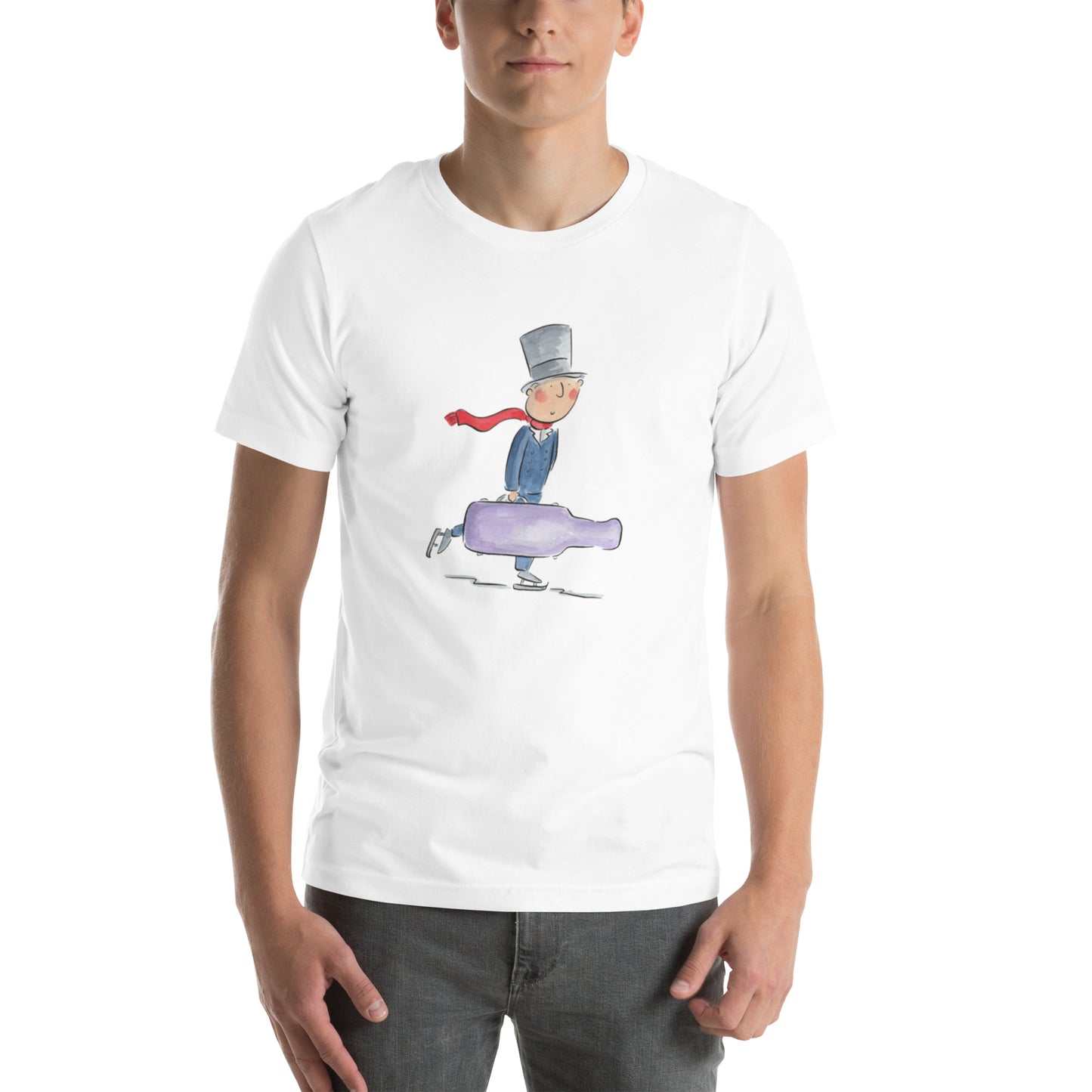 Cellist Skater Illustration by Rosie Brooks Unisex t-shirt