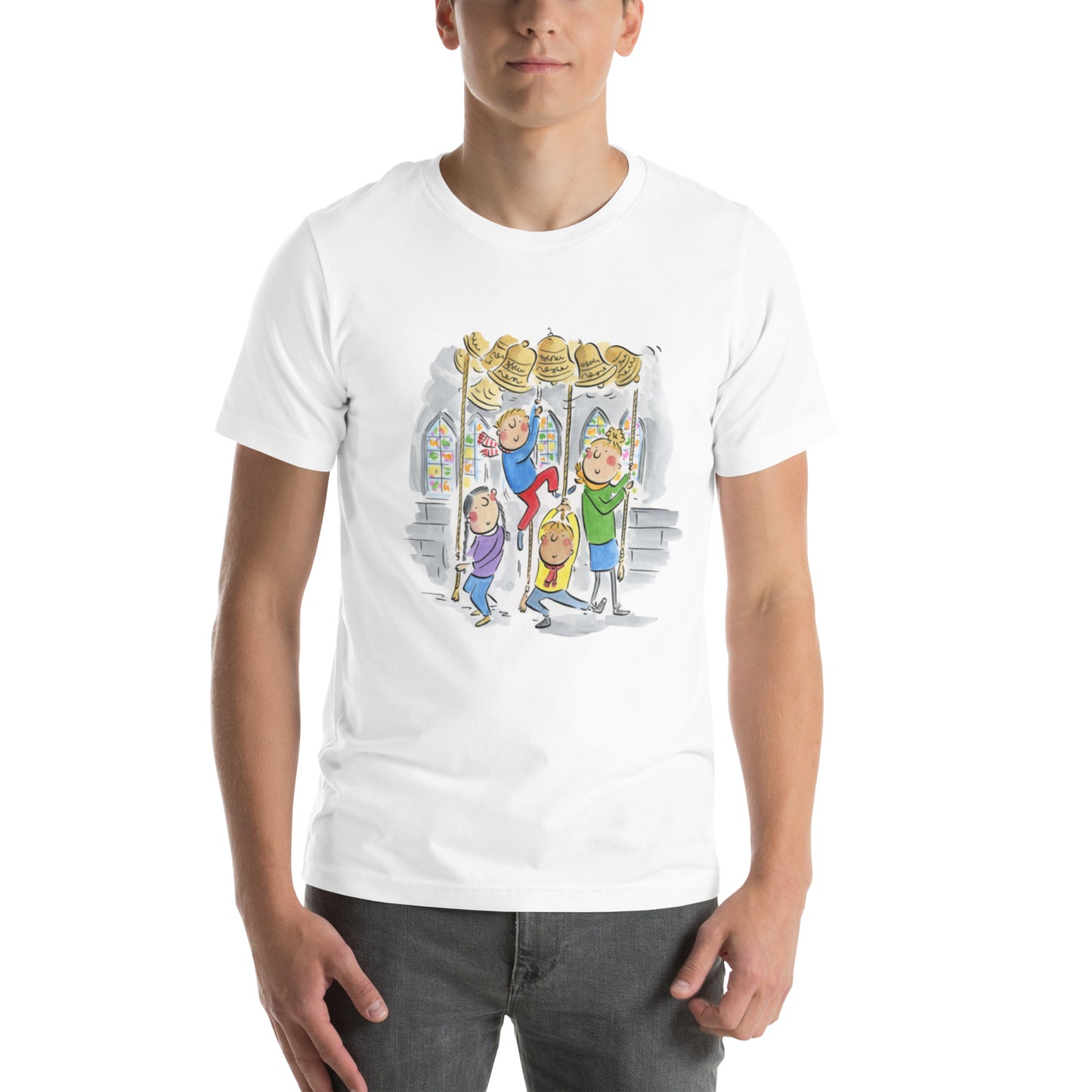 Ding Dong Merrily on High Illustration by Rosie Brooks Unisex t-shirt