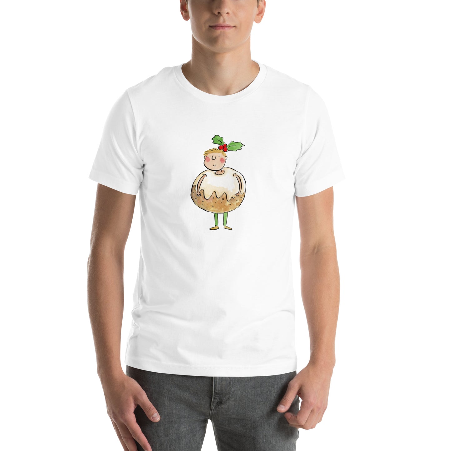 Christmas Pudding Illustration by Rosie Brooks Unisex t-shirt