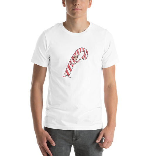 Candy Cane Illustration by Rosie Brooks Unisex t-shirt