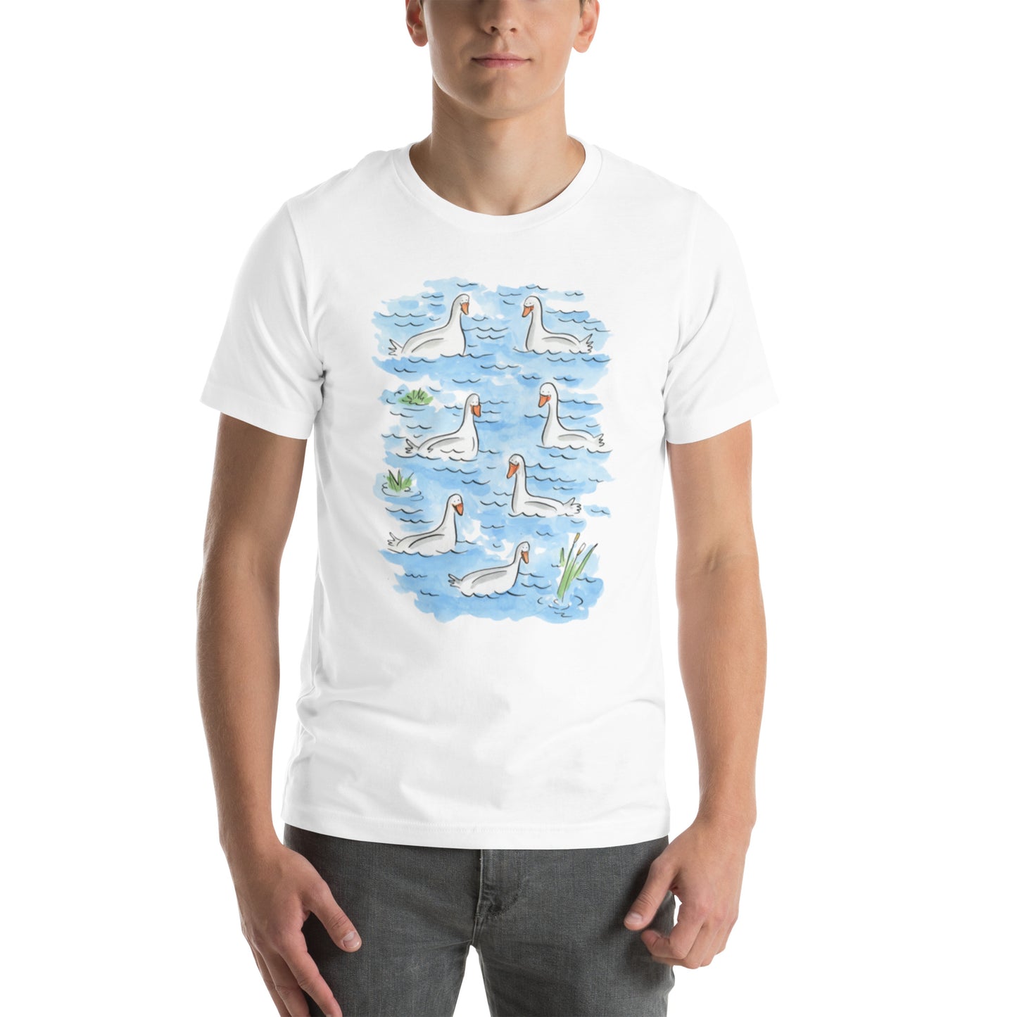 Seven Swans a Swimming Unisex t-shirt